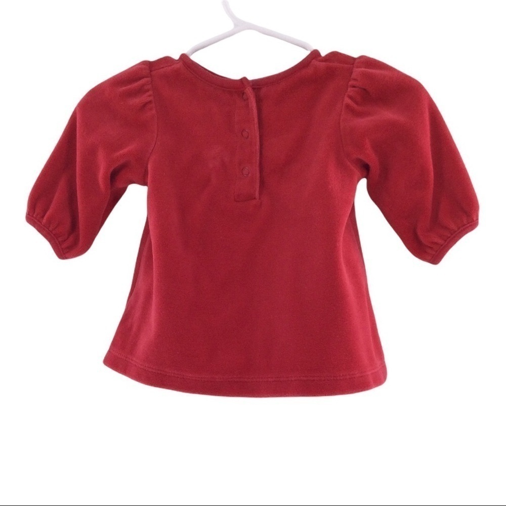 Carter’s Girls Red Velour Top with‎ Black and White Heart Pants Set - Picture 3 of 9